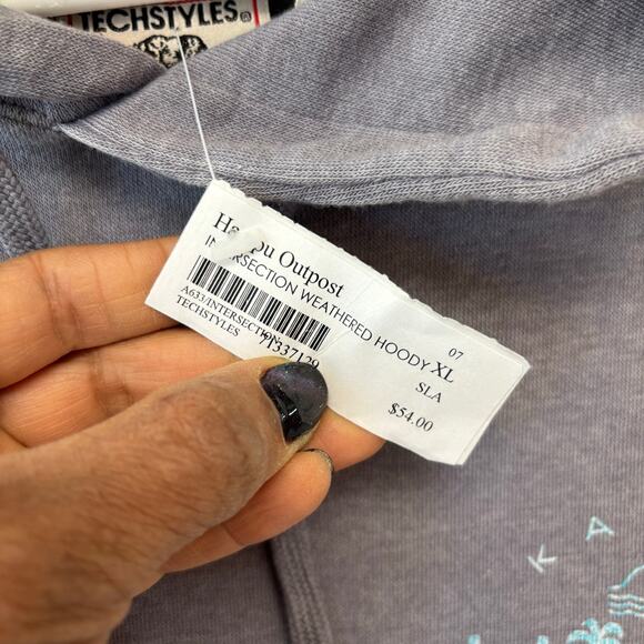 Techstyles Kauai Hawaii Hike Hoodie XL NWT Weathered Gray Hike Outdoors Cozy - Picture 4 of 10